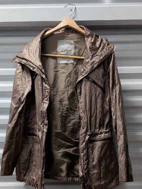 JACKSON Brown Hooded Trench Coat